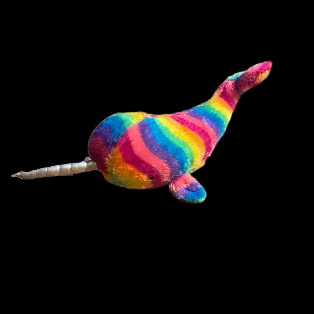 Rainbow Narwhal 19" by Douglas Cuddle Toys Ocean Whale Unicorn Of The Sea